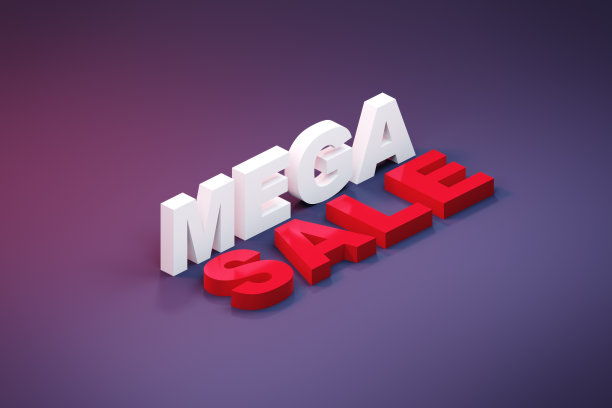 广告文本的梯度颜色背景在等距视图。图片下载