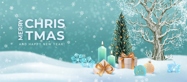 “圣诞快乐，新年快乐”横幅图片下载