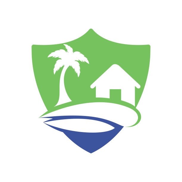 海滩和棕榈树矢量标志。旅游标志。图片下载