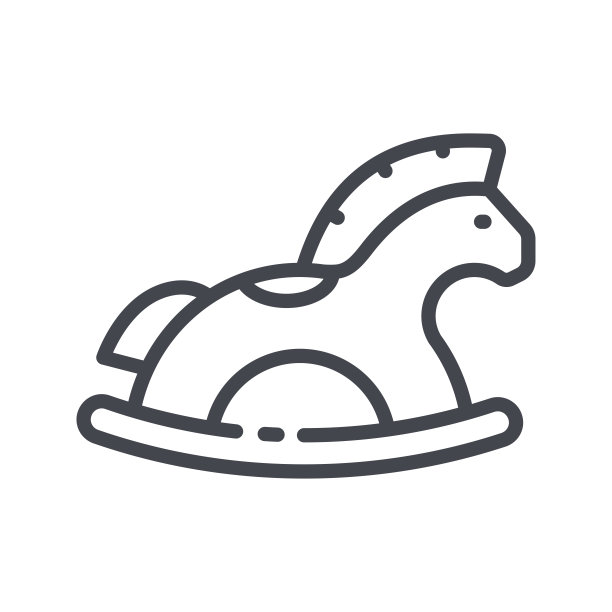 婴儿摇马标志孤立在透明的背景图片下载