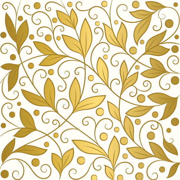金色和白色的叶子背景。向量装饰模式。佩斯利的元素。非常适合织物，邀请，墙纸，装饰，包装或任何想要的想法。图片下载