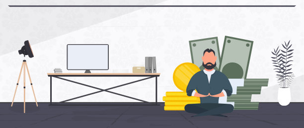 一位现代的祖母坐在电脑前的椅子上，在线交流。矢量隔离在卡通平面风格。图片下载