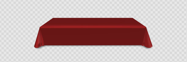红台布铺在桌子上，空无一物。孤立的矢量插图在一个浅色的背景。图片下载
