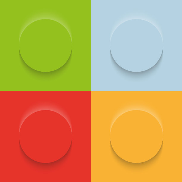 套绿色，红色，橙色，蓝色的框架设计。化妆品三维圆形背景。收藏豪华几何背景与复制空间。前视图。EPS10向量图片下载