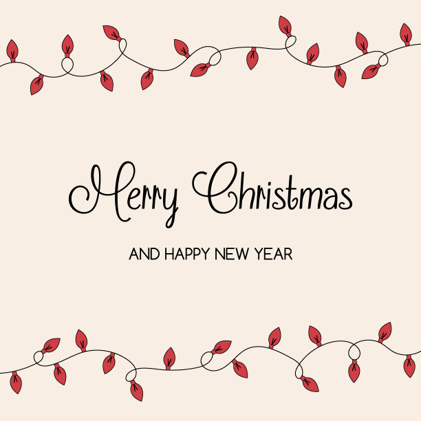 带灯的圣诞贺卡。圣诞节的设计。向量图片下载