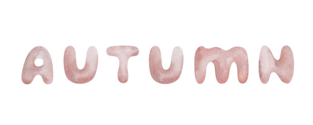 水彩插图手绘文字，文字从大胆的粉红色字符孤立在白色上。刻字剪贴画图片下载