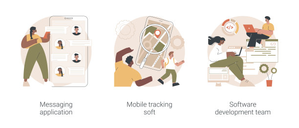 智能手机应用抽象概念矢量插图。图片下载