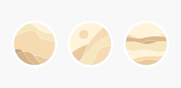 抽象海报横幅艺术背景米色金色的沙与沙漠的沙丘，海滩的海岸。模板卡砂纹理带有波浪纹图案。非常适合封面，织物印花，传单。矢量插图。图片下载