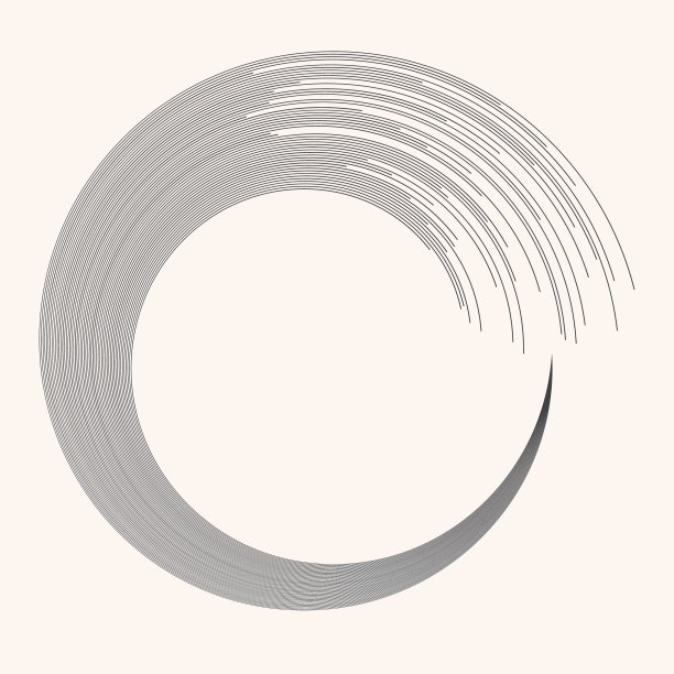 圆形旋转线。几何艺术线条抽象背景。图片下载