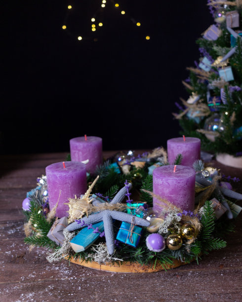 圣诞构图在航海风格的内部图片下载