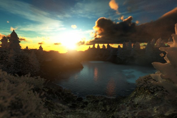 圣诞节下雪的场景图片下载