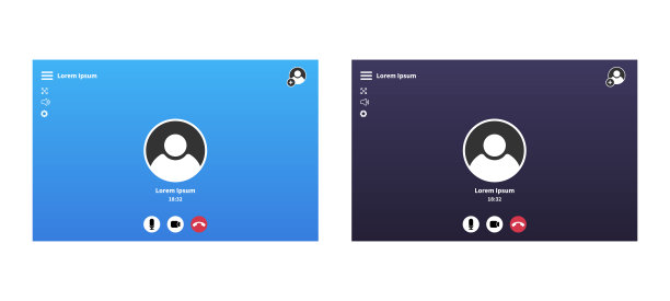 视频通话应用模板。矢量在线会议窗口图片下载