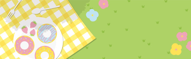 向量背景与横幅，卡片，传单，社交媒体墙纸等野餐插图。图片下载