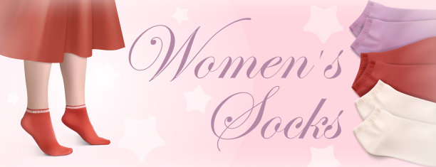 妇女袜子横幅概念。矢量插图。图片下载