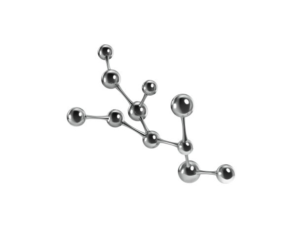 银色分子与突出在白色背景。矢量图图片下载