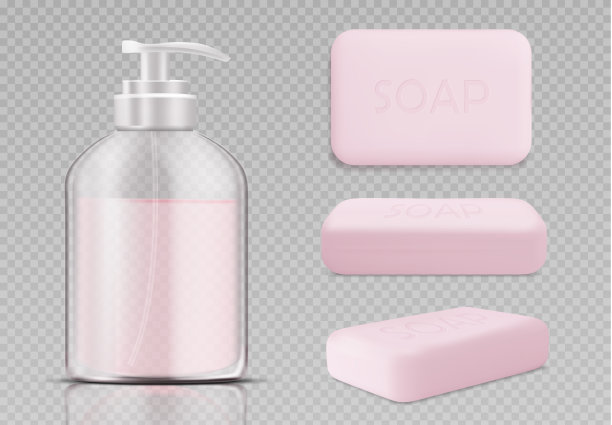 白色背景上的肥皂条。矢量插图。图片下载