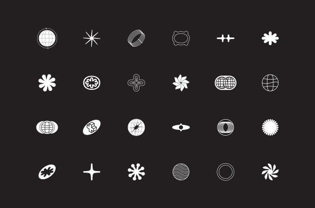 通用趋势半色调几何形状集图片下载