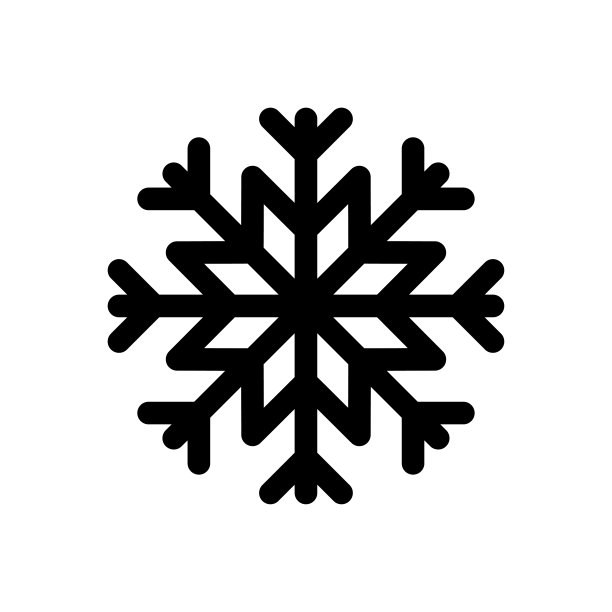 雪花图标。黑色轮廓线轮廓。矢量简单的平面图形插图。在白色背景上孤立的物体。隔离。图片下载