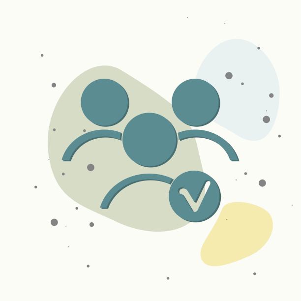 矢量用户聊天图标。五彩背景上的人物互动符号。图片下载