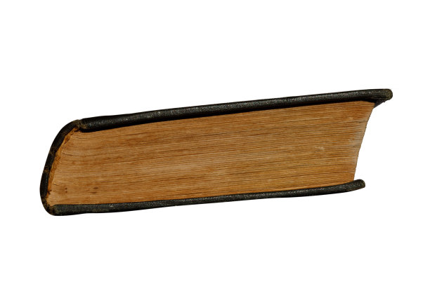 纸质书的侧视图被隔离在白色背景上图片下载