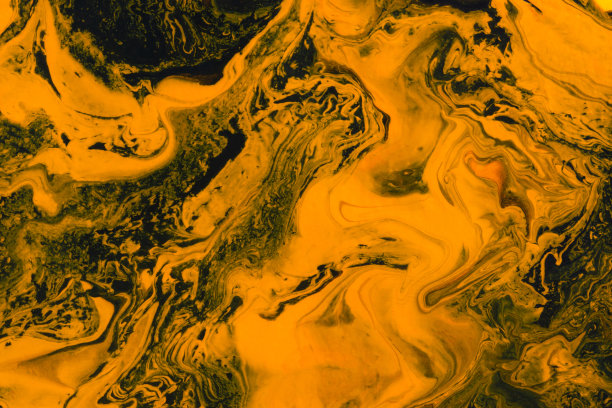 抽象橘黑色大理石背景。丙烯绘画概念万圣节。图片下载