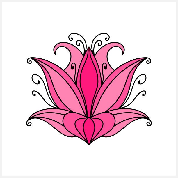 莲花涂鸦图标孤立在白色。花。素描矢量图例。每股收益10图片下载