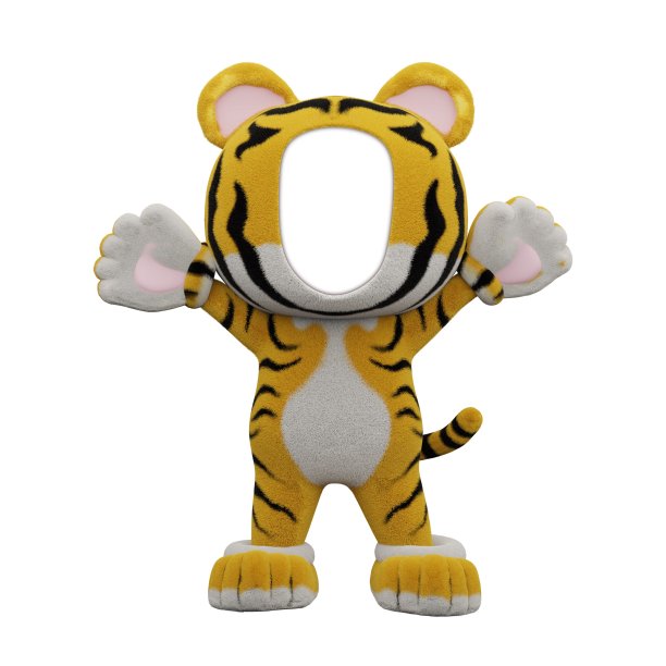 图形素材穿虎裙配脸摄影4:3D渲染图片下载