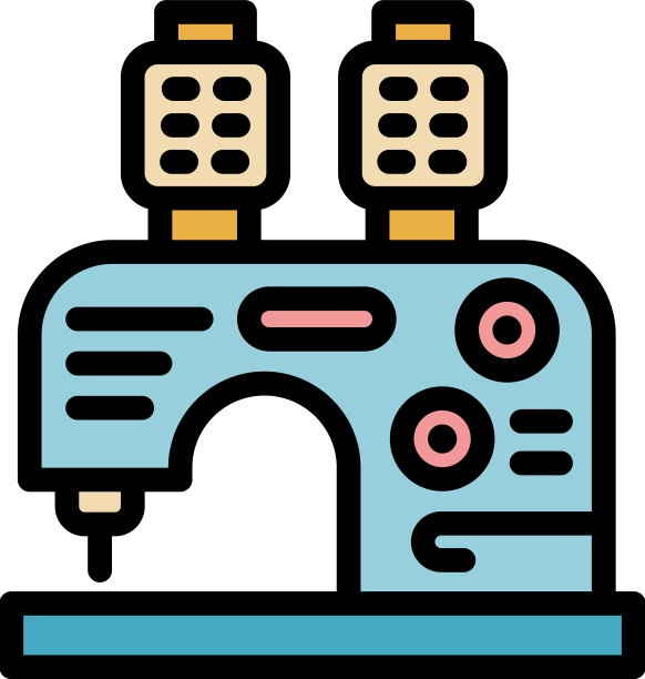 缝纫机图标颜色轮廓图片下载