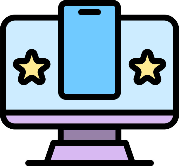 智能PC认证图标颜色轮廓图片下载