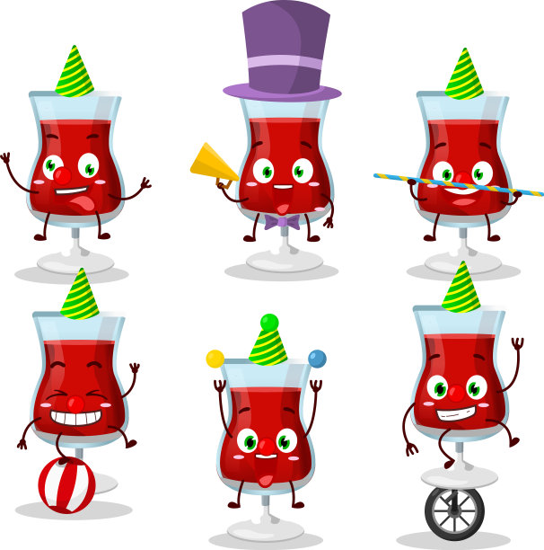 红酒卡通人物与各种马戏团图片下载