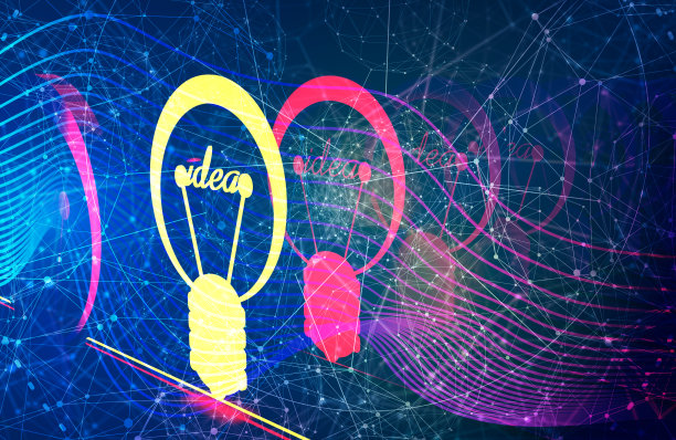 霓虹灯灯泡在黑暗空间中是杰出的图标图片下载