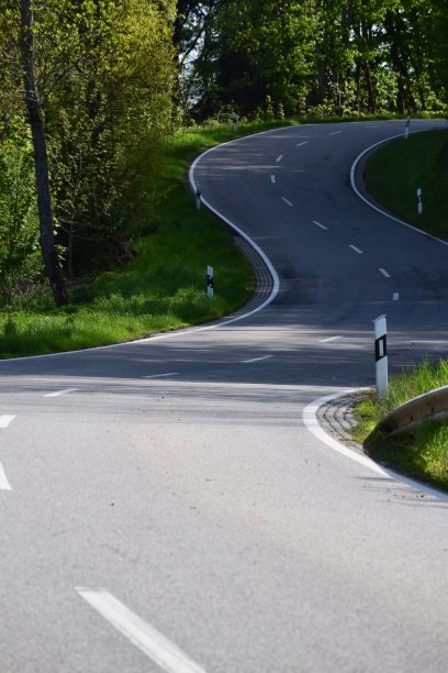 陡峭的双s曲线在春天的森林图片下载