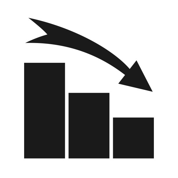 黑色和白色向下移动剪影图标图片下载
