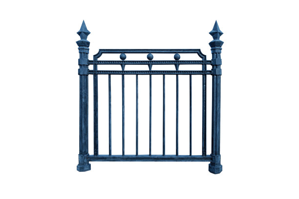 白色背景上隔离的金属栅栏。复古风格的铁栅栏。图片下载