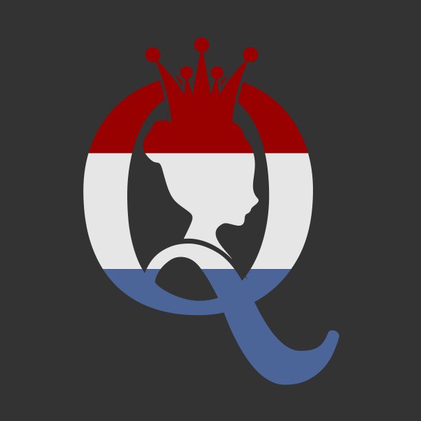 中世纪王后侧面与荷兰国旗图片下载