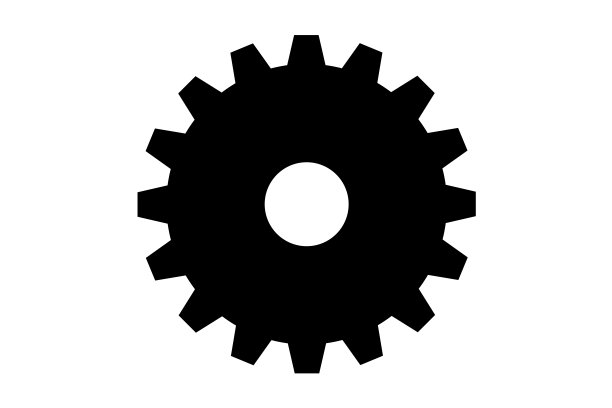 齿轮图标在白色背景。平面设计背景符号。图片下载