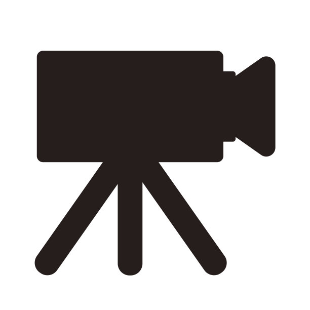 白色背景上的视频摄像机图标。图片下载