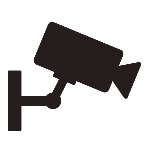 白色背景上的安全摄像头图标。图片下载