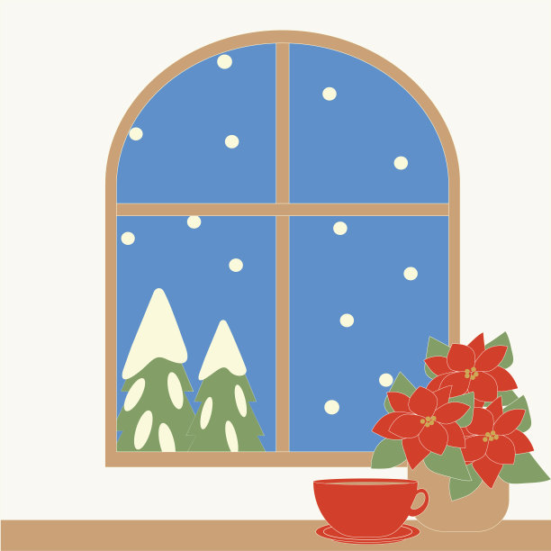 窗前的一品红图片下载