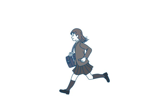 女学生跑步插图图片下载