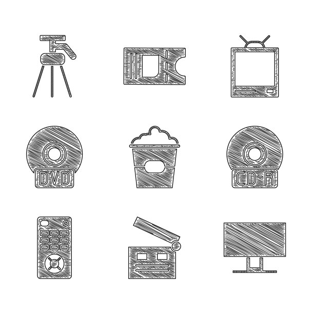 爆米花盒装电影拍板智能电视CD图片下载