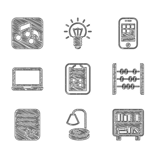 将考卷与检查标记放在台灯架上图片下载