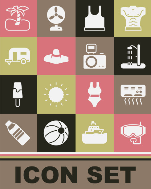 设置潜水面罩空调沙滩淋浴图片下载