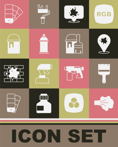 设置喷漆刷可桶调色板图片下载