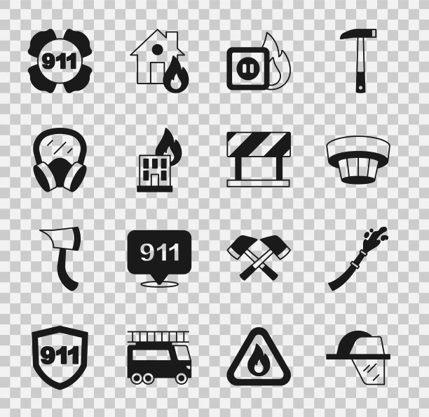 设置消防头盔软管卷筒烟雾报警器图片下载