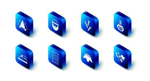 设置伐木工人金属钉子抓钩起重机图片下载