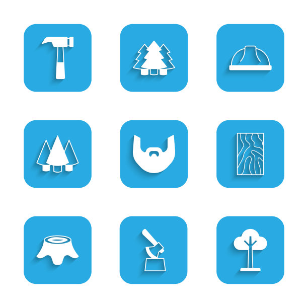 在树桩上设置胡子和胡子木斧图片下载