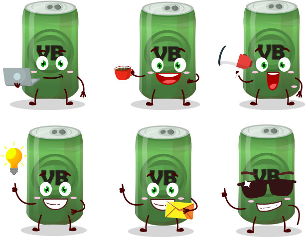 啤酒可以卡通人物与各种类型图片下载