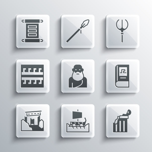 集希腊三柱破碎古柱的历史图片下载