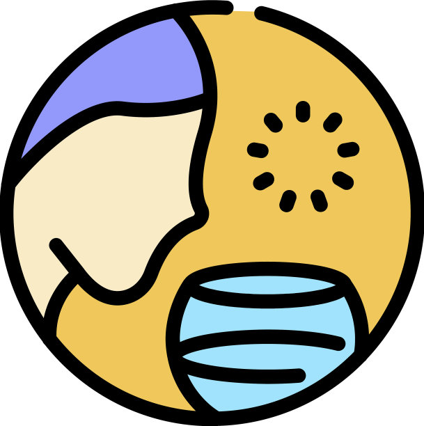 女人的脸和玻璃图标颜色轮廓图片下载